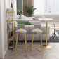 Modern Iron Bar Dining Table Faux Marble Top Indoor Bistro Table with Wine Rack Clearhalo 'Bar Furniture' 'Bar Tables' 'bar_tables' 'furn' 'furn_bar_tables' 'Furniture' 'furniture_bar_tables' 'Kitchen & Dining Furniture' 1200x1200_4fa97897-e483-4aa9-aef0-6b5b964b31d0