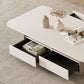 Rectangle Single Coffee Table Wood Cocktail Table with Storage Drawers