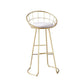 Glam Metal Bar and Counter Stool Low Back Stool with Gold Sled Base Clearhalo 'Bar Furniture' 'Bar Stools' 'bar_stools' 'furn' 'furn_bar_stools' 'Furniture' 'furniture_bar_stools' 'Kitchen & Dining Furniture' 1200x1200_4fab307e-aef9-42ab-8da2-567ecddda65a