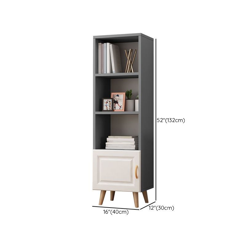 Contemporary Closed Back Bookshelf Standard Engineered Wood Bookcase