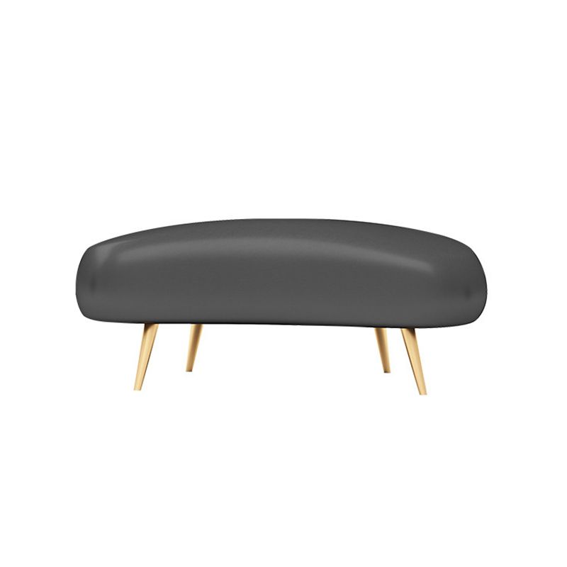 Contemporary Tight Back Armless Settee Fabric Curved Settee with Hair Pin Legs