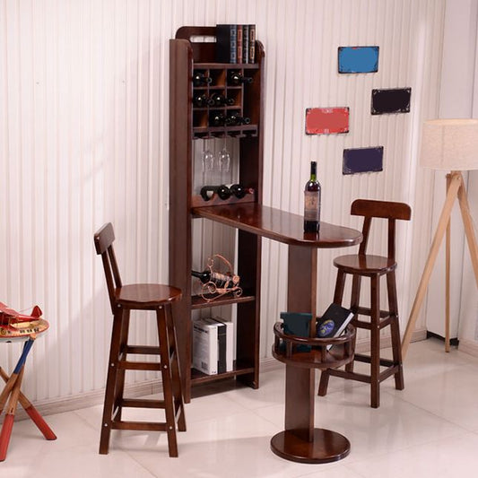 Mesa de comedor de barra de madera de goma moderna mesa de barra de elipse para cocina