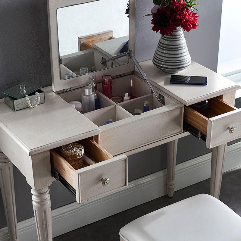 Traditional Vanity Dressing Table Solid Wood 2-Drawer Makeup Vanity Desk Clearhalo 'Bedroom Furniture' 'furn' 'furn_makeup_vanities' 'Furniture' 'Makeup Vanities' 'makeup_vanities' 1200x1200_4fae06e8-592b-47af-9e7f-888655d86638
