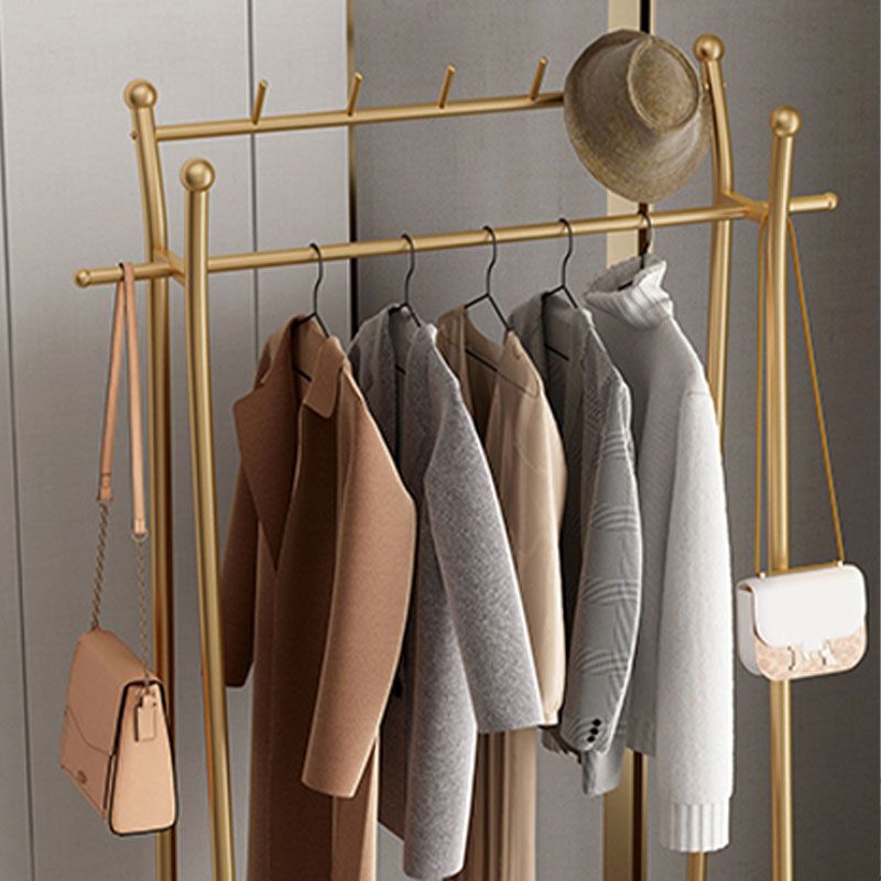 Modern Style Coat Rack Metallic Hooks Design Free Standing Coat Rack with Shelves Clearhalo 'Entry & Mudroom Furniture' 'furn' 'furn_hall_tree_coat_racks' 'Furniture' 'Hall Trees & Coat Racks' 'hall_tree_coat_racks' 1200x1200_4fae4273-924e-4532-a59e-79e40ff79777