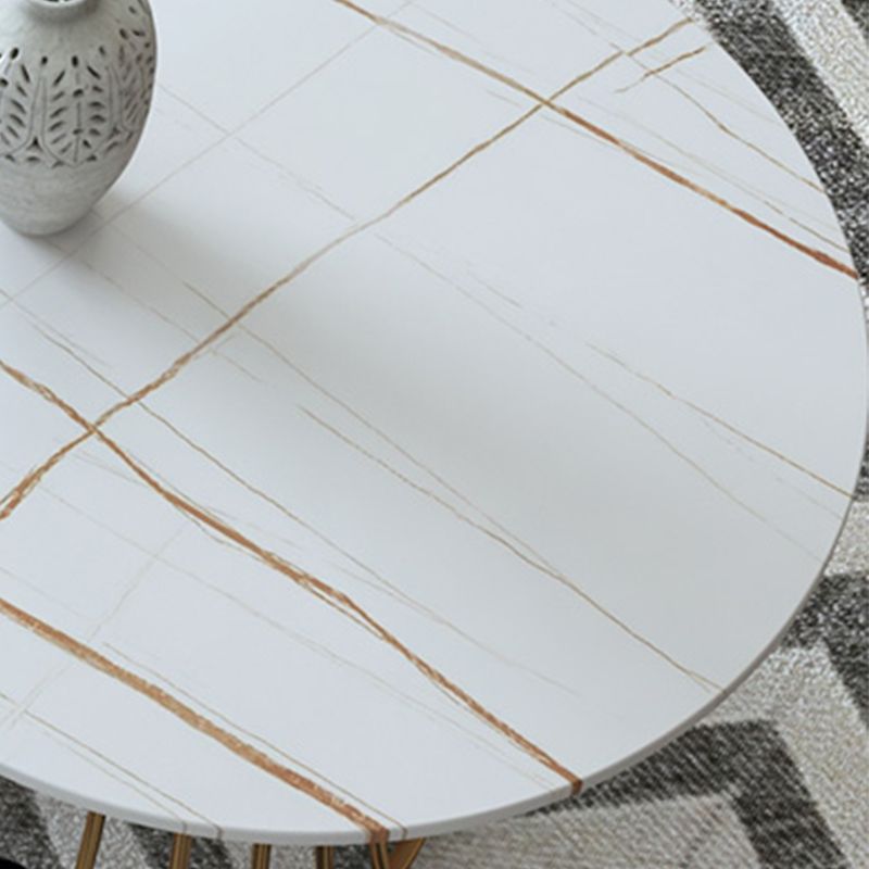 Glam 17,7 "H tavolino in ardesia ovale Tavolo da cocktail in metallo