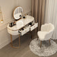 Luxurious Metal Make-up Vanity Stone Top Dressing Table Stool Set with Lighted Mirror
