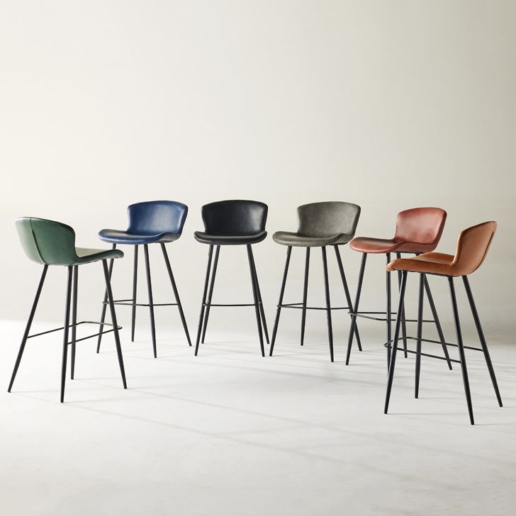 Modern Style Bar Stool Metal Base Barstools with Faux Leather Seat for Kitchen Clearhalo 'Bar Furniture' 'Bar Stools' 'bar_stools' 'furn' 'furn_bar_stools' 'furniture_bar_stools' 'Kitchen & Dining Furniture' 'kitchen&dining_furn' 'kitchen' 'kitchen_furn' Furniture' 1200x1200_4fb05876-11d7-4771-86ca-2f910ebbd21a