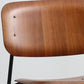 Contemporary Style Armless Chair Open Back Side Wooden Chair with Metal Base