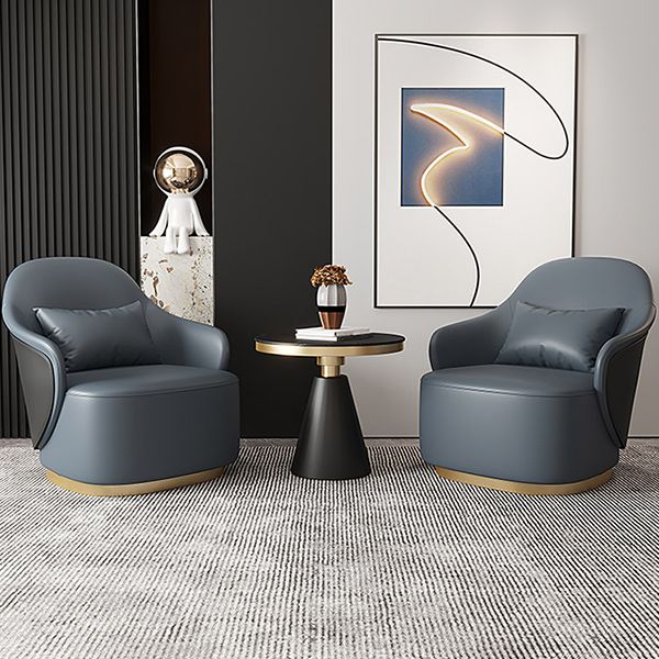 Chaise de bras encastrée 25,59 "bras en faux cuir de largeur inclus chaise avec oreiller en arrière