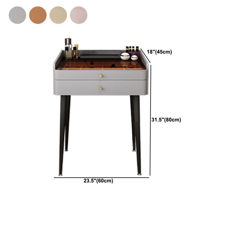 Massivholz Waschtisch moderner Glas Top Waschtisch und Stuhlset mit Schubladen