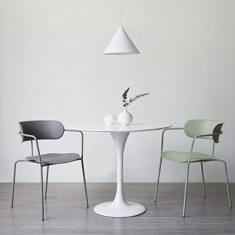 Industrial Opening Back Dining Arm Chair Kitchen Mental Dining Arm Chair Clearhalo ' kitchen&dining_furn' 'Dining Chairs' 'Dining Tables & Seating' 'dining_chair' 'furn' 'furn_dining_chair' 'Furniture' 'furniture_dining_chair' 'Kitchen & Dining Furniture' 'kitchen' 1200x1200_4fb5501f-8a89-4fb7-9460-71c08aaf1070