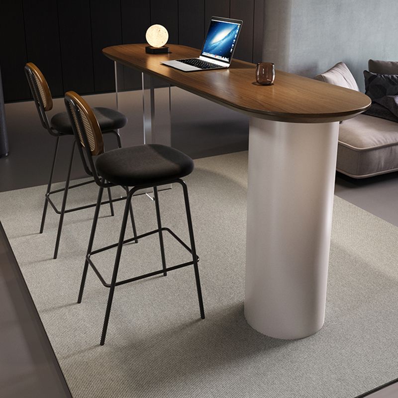 Contemporary Double Pedestal Bar Dining Table Solid Wood Dining Table Clearhalo 'Bar Furniture' 'Bar Tables' 'bar_tables' 'furn' 'furn_bar_tables' 'Furniture' 'Kitchen & Dining Furniture' 1200x1200_4fb7724a-eeae-4b91-ae2a-c4bf4bf16609