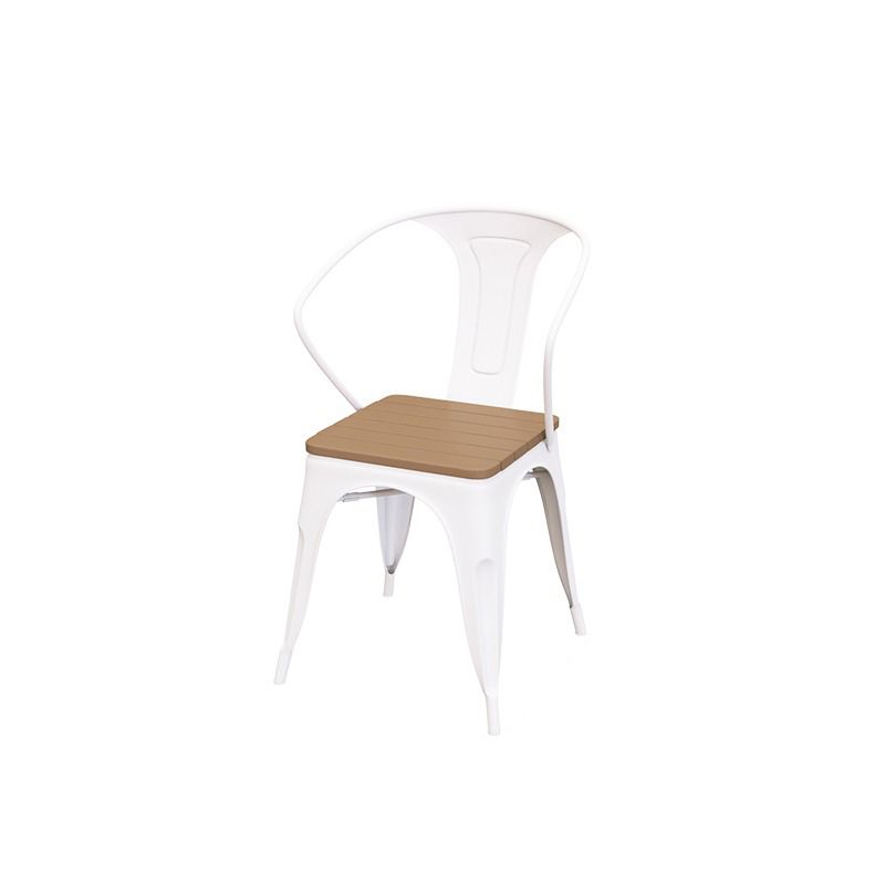 Set di tavoli da pranzo all'aperto moderna 1/3/4/5 pezzi rotondi in legno e dinetta in metallo