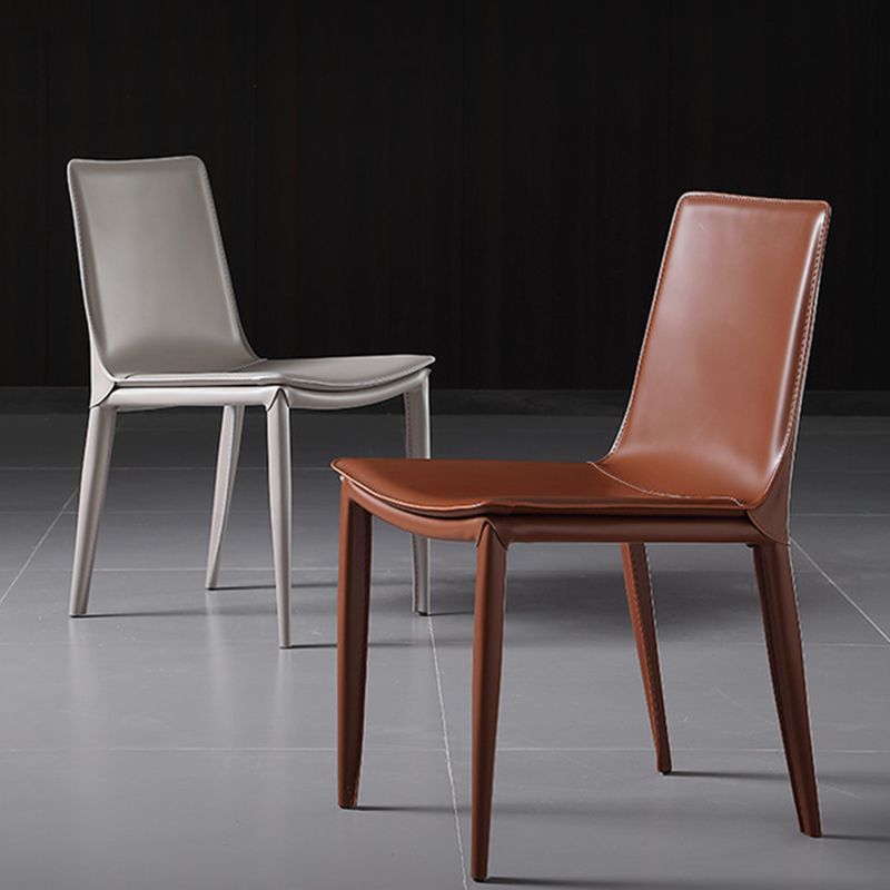 Modern Kitchen PU Leather Dining Side Chair Solid Back Dining Side Chair Clearhalo ' kitchen&dining_furn' 'Dining Chairs' 'Dining Tables & Seating' 'dining_chair' 'Furniture' 'furniture_dining_chair' 'Kitchen & Dining Furniture' 'kitchen' 1200x1200_4fb7fceb-63de-4427-b579-3b91c2aeee59
