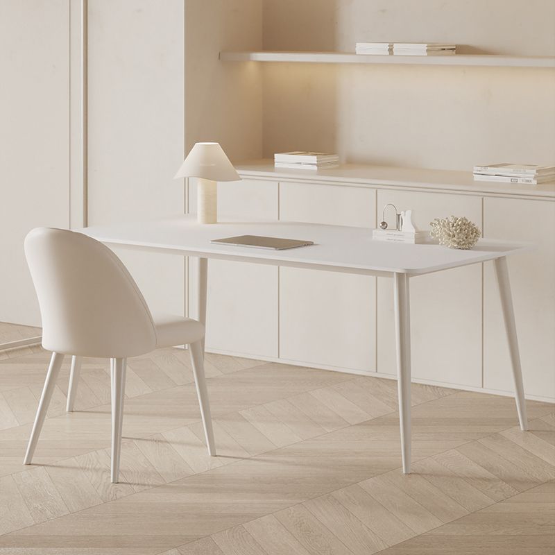 Scrivania di scrittura in pietra contemporanea rettangolare in metallo da ufficio