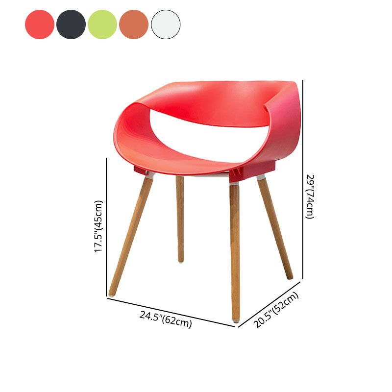 Modern Beech Open Back Arm Chair Matte Finish Plastic Dining Chair Clearhalo ' kitchen&dining_furn' 'Dining Chairs' 'Dining Tables & Seating' 'dining_chair' 'furn' 'furn_dining_chair' 'Furniture' 'furniture_dining_chair' 'Kitchen & Dining Furniture' 'kitchen' 1200x1200_4fb8abd7-1cfa-4c28-951d-0acad70b836e