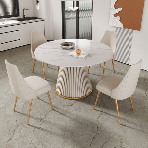Sintered Stone Dining Table Round Dining Table with Metal Base Clearhalo 'Dining Tables & Seating' 'Dining Tables' 'dining_table' 'furn' 'furn_dining_table' 'Furniture' 'furniture_dining_table' 'Kitchen & Dining Furniture' 'kitchen' 'kitchen_dining_table' 1200x1200_4fb9db6c-226e-48f4-b9d0-61fa1d79a857