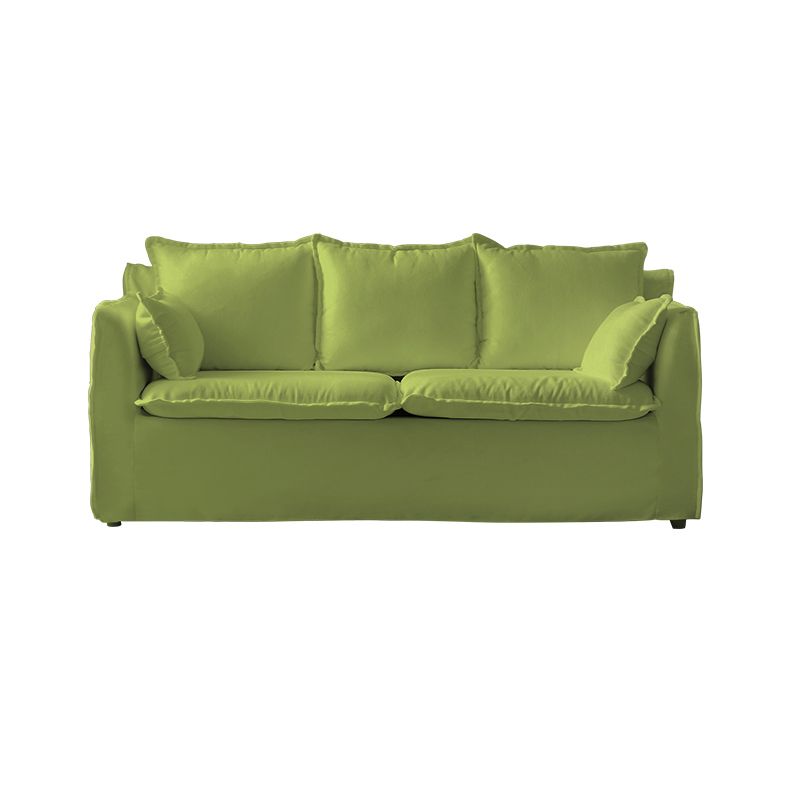 Contemporary Linen Couch Square Arm Settee with Slipcovered Pillows Clearhalo 'furn' 'furn_sofas' 'Furniture' 'furniture_sofas' 'Living Room Furniture' 'Sofa' 'sofas' 1200x1200_4fbc7184-30df-4a8c-a39b-967132b14cee