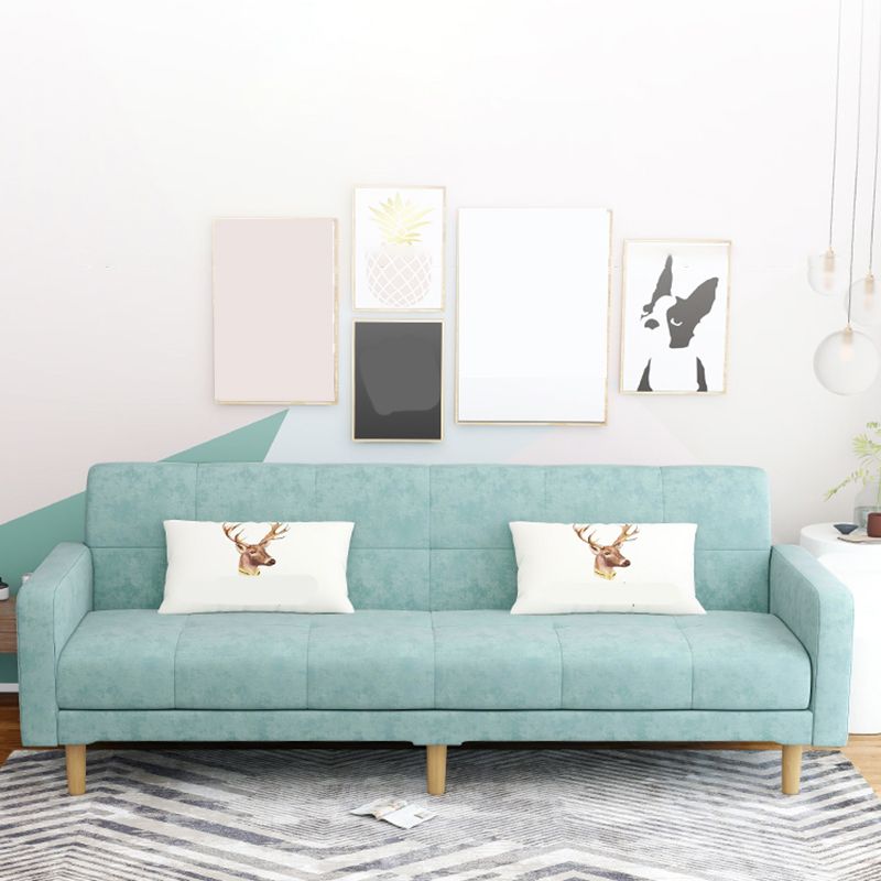 Contemporary 30.7" H Biscuit Back Sofa Square Arm Convertible Sleeper Sofa