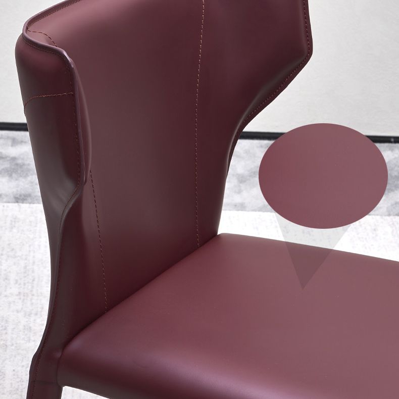 Sedia laterale di Wingback Fuce sedie da pranzo senza bracciole in pelle per la casa