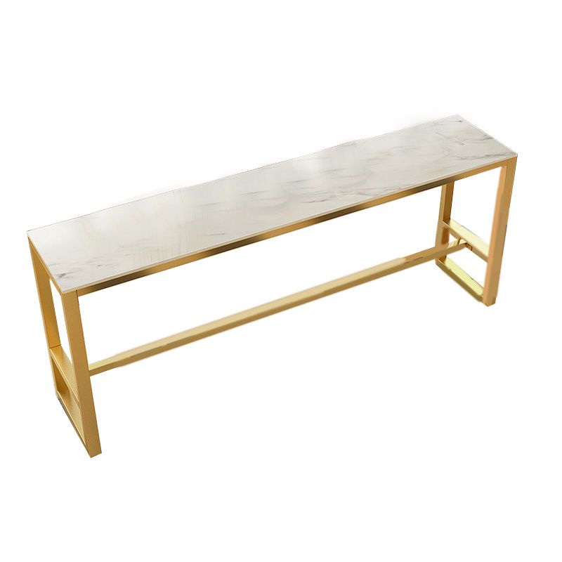 Glam Bar-height Table Rectangular and White Top Table for Living Room Clearhalo 'Bar Furniture' 'Bar Tables' 'bar_tables' 'furn' 'furn_bar_tables' 'Furniture' 'Kitchen & Dining Furniture' 1200x1200_4fc05a6e-c56a-407f-94e6-29901c7f9c22
