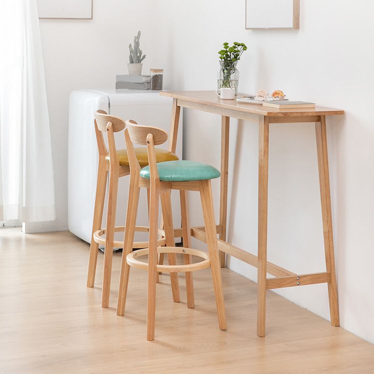 Eigentijdse rechthoekige bartafel Massief houten bar-eettafel met voetsteun