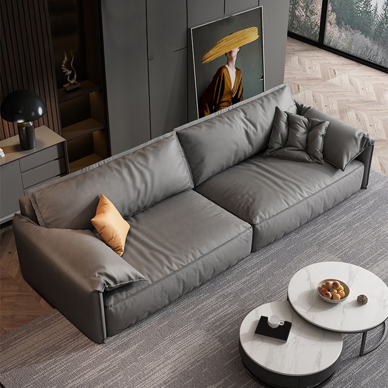 2/3/4人のための灰色の現代標準スクエアアームソファソファ