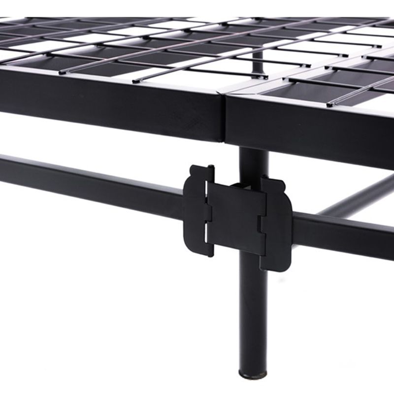 Schwarz/weißes Open-Frame-Bett 50-Zoll-Hochmetallbett mit Kopfteil