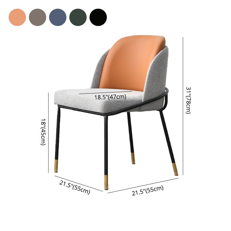 布張りのダイニングチェア北欧スタイルのアームレスソリッドバックチェアのための家