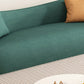 33" Wide Contemporary Sofa Green Leather Pillows Stationary Seating