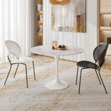 Ronde keukentafel Moderne gesinterde stenen witte eetkamertafel