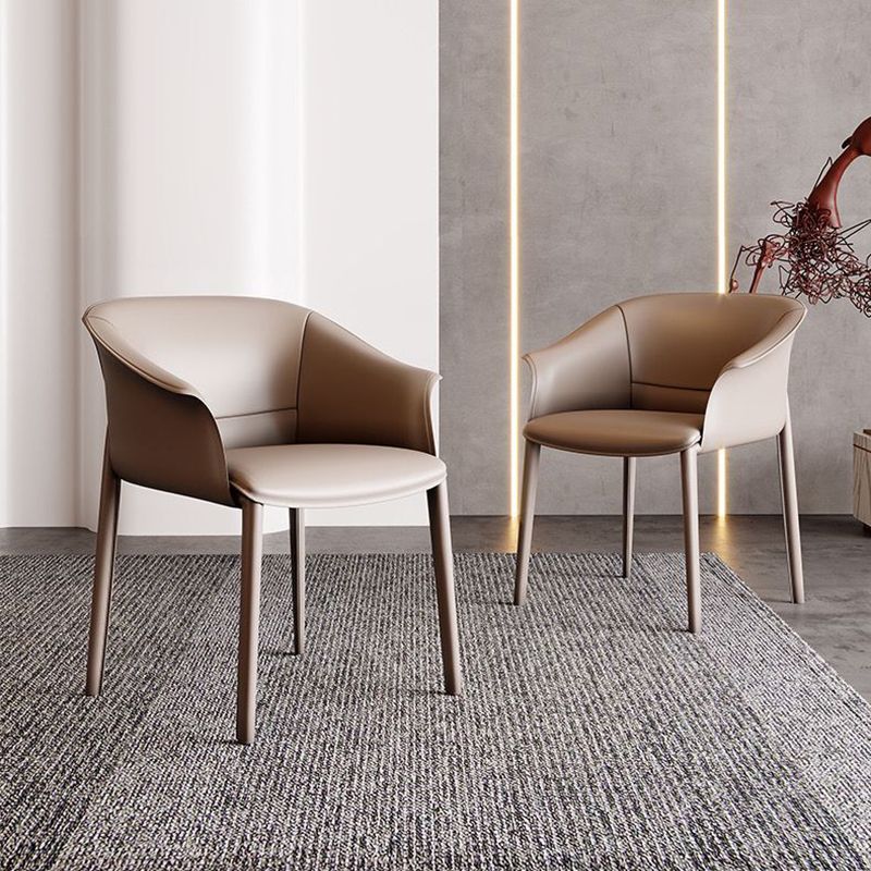 Sillas de comedor de brazo de cuero sinté