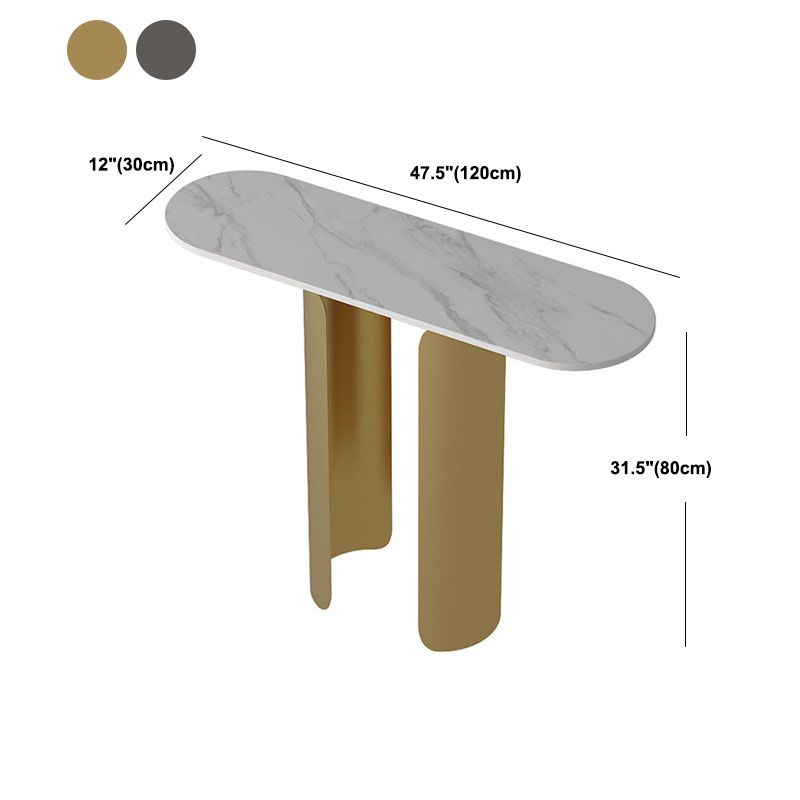 12 "wグラムコンソールテーブルストーンオーバルステイン抵抗性アクセントテーブル