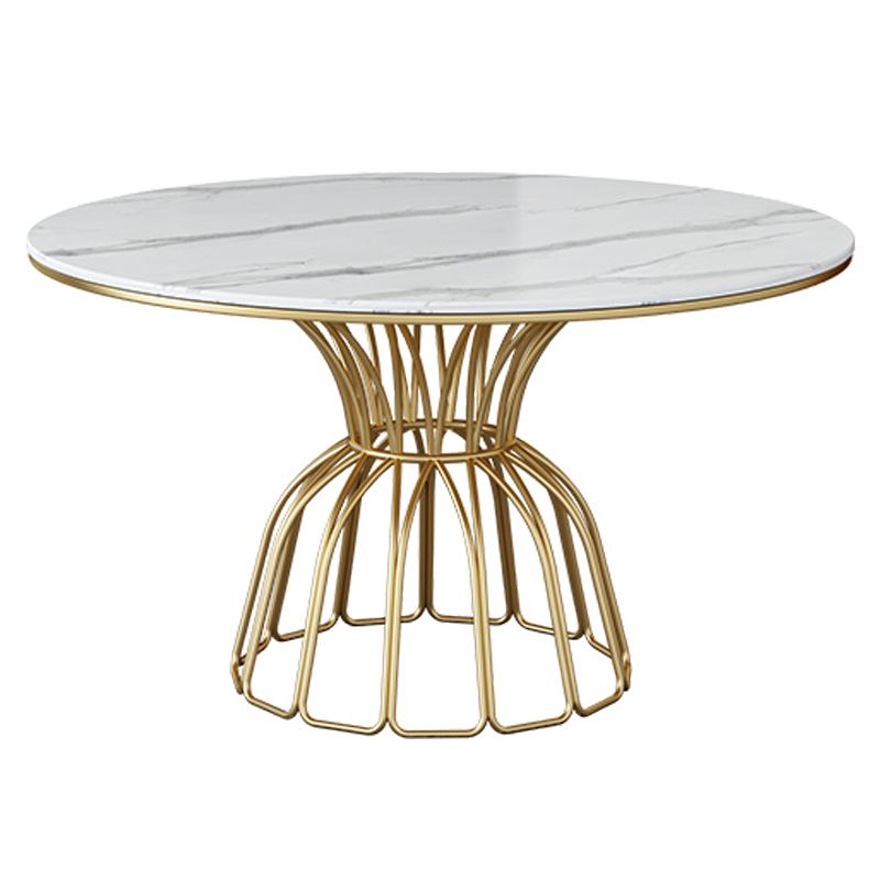 Contemporary Style Sintered Stone Dining Table Single Pedestal Base Round Table for Home Clearhalo ' dining_table' 'Dining Tables & Seating' 'Dining Tables' 'furn' 'furn_dining_table' 'Furniture' 'furniture_dining_table' 'Kitchen & Dining Furniture' 'kitchen&dining_furn' 'kitchen' 'kitchen_dining_table' 1200x1200_4fcade8e-40fe-4013-ae89-b5172367f399