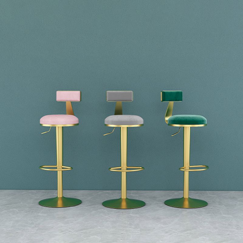 Glam Liftable Backrest Counter Stool Iron Household Bar Stool with Cushion Clearhalo 'Bar Furniture' 'Bar Stools' 'bar_stools' 'furn' 'furn_bar_stools' 'furniture_bar_stools' 'Kitchen & Dining Furniture' 'kitchen&dining_furn' 'kitchen' 'kitchen_furn' Furniture' 1200x1200_4fcaf908-e337-4e6d-a8d2-32f12b42cb18