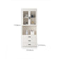 Modern Style Closed Back Bookshelf Solid Wood Bookcase with Cabinets