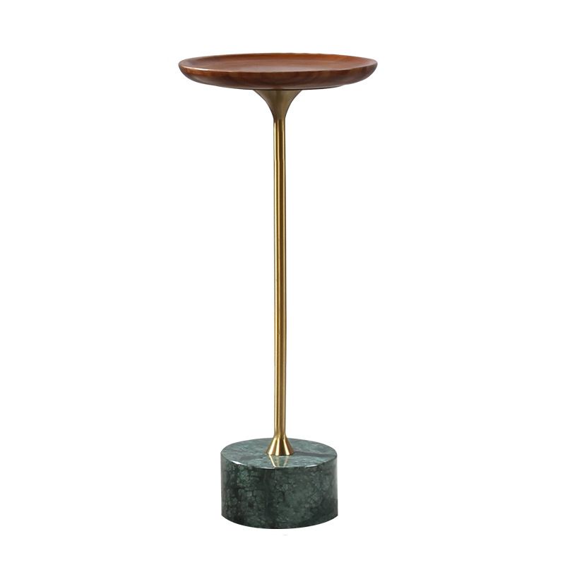 Pedestal Design Cocktail Table Brown Wood Top Marble Pedestal Coffee Table Clearhalo 'Coffee & Accent Tables' 'End & Side Tables' 'end_side_table' 'end_side_tables' 'furn' 'furn_end_side_tables' 'Furniture' 'furniture_end_side_table' 'Living Room Furniture' 1200x1200_4fcb7a86-130c-483f-a4f1-eee0aa1856aa