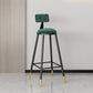 Modern Armless Backrest Counter Stool Steel Barber Shop Bar Stool with Cushion and Pedal