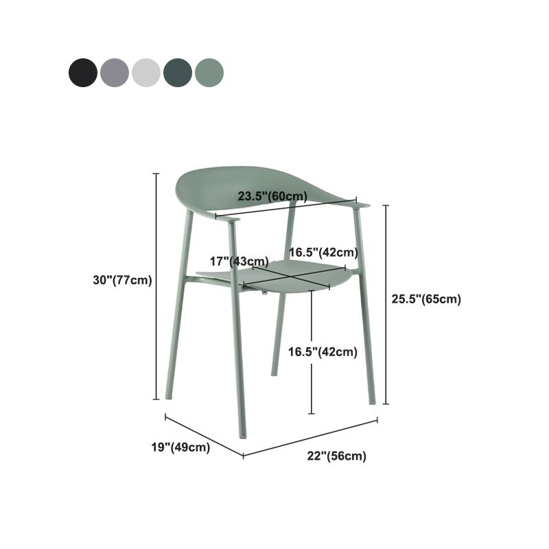 Scandinavian Style Plastic Arm Chair Open Back Dining Side Chair Clearhalo 'Dining Chairs' 'Dining Tables & Seating' 'dining_chair' 'furn' 'furn_dining_chair' 'Furniture' 'furniture_dining_chair' 'Kitchen & Dining Furniture' 1200x1200_4fd0225c-684d-4c25-8116-6ff7f7c7a21f