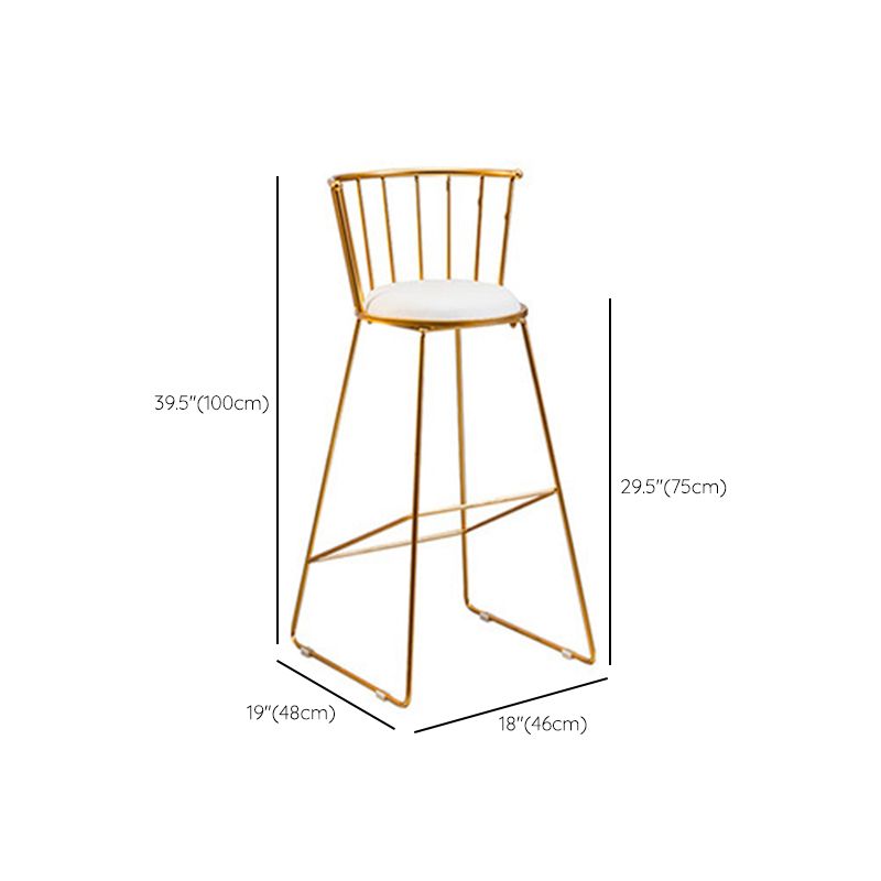 Taburete de bar sin brazos de metal de estilo contemporáneo, taburete de bar de cuero PU para cocina