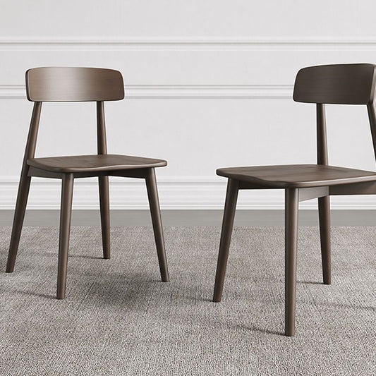 Modern Open Back Side Chair Upholstered Dining Chair with Wooden Base