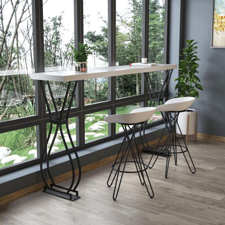 Glam Style 42-inch Height Bar Table Wood Top Pub Table for Living Room Clearhalo 'Bar Furniture' 'Bar Tables' 'bar_tables' 'furn' 'furn_bar_tables' 'Furniture' 'furniture_bar_tables' 'Kitchen & Dining Furniture' 'kitchen&dining_furn' 'kitchen' 1200x1200_4fd5fdb9-1822-4bce-af11-1d725f1eb681