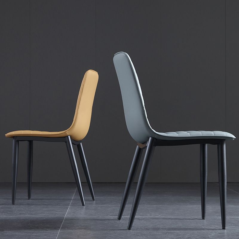 Industrial Faux Leather Chairs Armless Side Chairs with Metal Legs for Home Use Clearhalo 'Dining Chairs' 'Dining Tables & Seating' 'dining_chair' 'furn' 'furn_dining_chair' 'Furniture' 'Kitchen & Dining Furniture' 1200x1200_4fd63a8f-4df1-4552-b35b-ca05d6c92de1