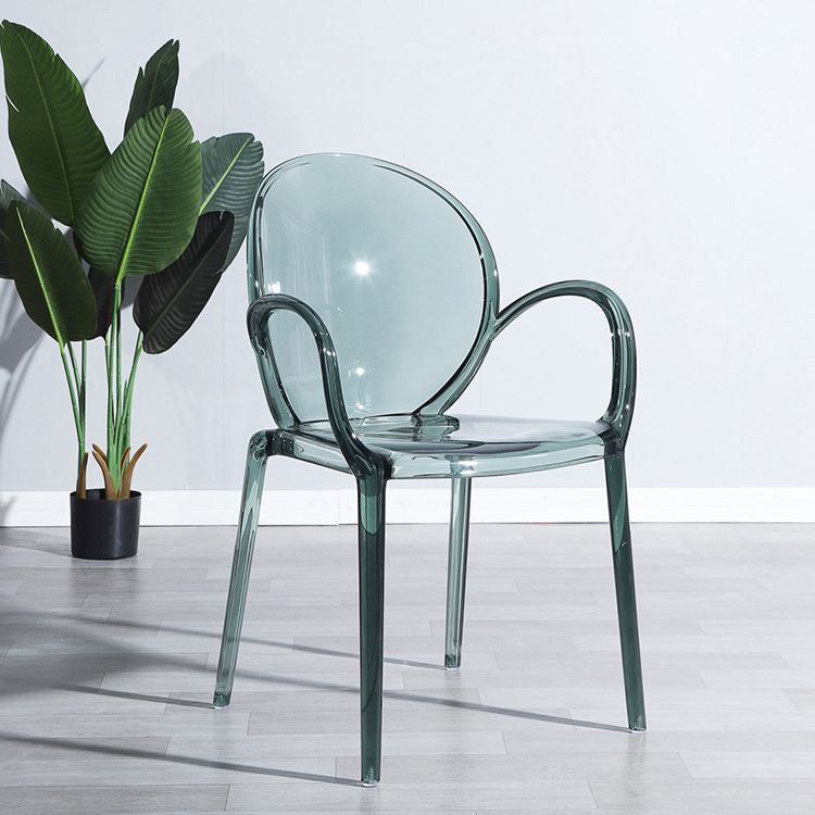 Modern Transparent Plastic Solid Back Side Chair 34"H Dining Chair for Restaurant Clearhalo ' kitchen&dining_furn' 'Dining Chairs' 'Dining Tables & Seating' 'dining_chair' 'furn' 'furn_dining_chair' 'Furniture' 'furniture_dining_chair' 'Kitchen & Dining Furniture' 'kitchen' 1200x1200_4fd688a6-23f9-4365-8c29-64b5af99b997