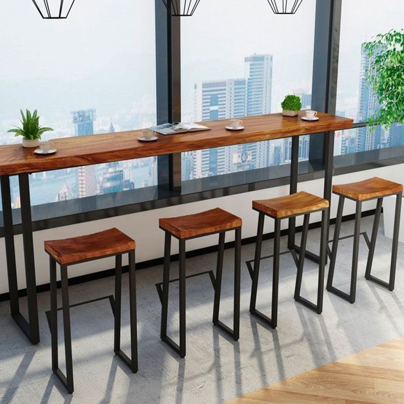 Taburetes de comedor de madera contemporáneos taburetes de bar sin brazo con reposapiés