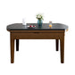 Moderne stenen schaalbare eettafel met houten onderstel voor eetkamer