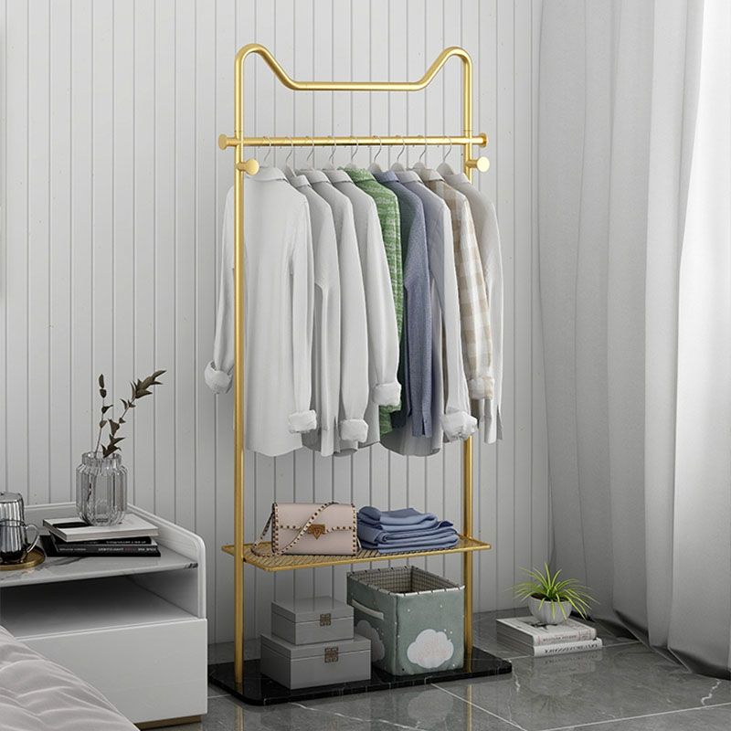 Moderner Stil Metallic -Gack Rack Feste Farben Haken Design freistehender Kleiderstange