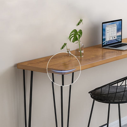 Wood Bar Dining Table Modern Rectangle Bar Table with Four Legs base for Dining Room Clearhalo 'Bar Furniture' 'Bar Tables' 'bar_tables' 'furn' 'furn_bar_tables' 'Furniture' 'furniture_bar_tables' 'Kitchen & Dining Furniture' 1200x1200_4fdd7e53-0d56-4fc9-a3bd-9076ebf1265c