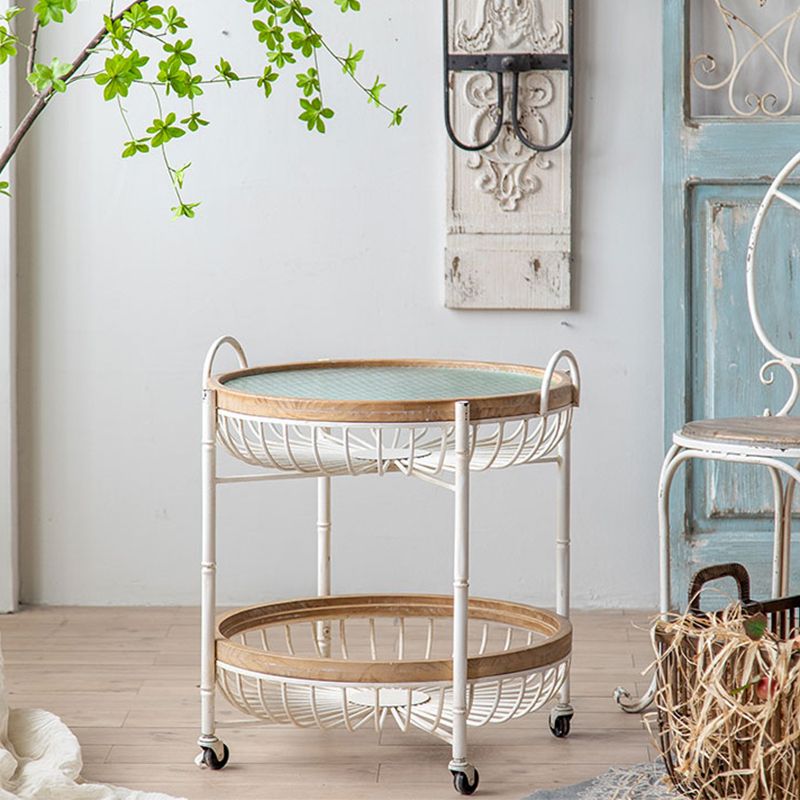 Metallkreuzbeine Endtisch weißer Glasobertisch Akzent