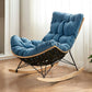 Rattan Rocking Chair Modern Wing Back Rocker Chair for Living Room
